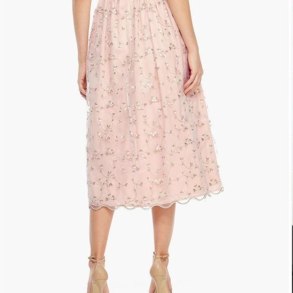 Floral Embroidered Peach Dress - Picture 2 of 11